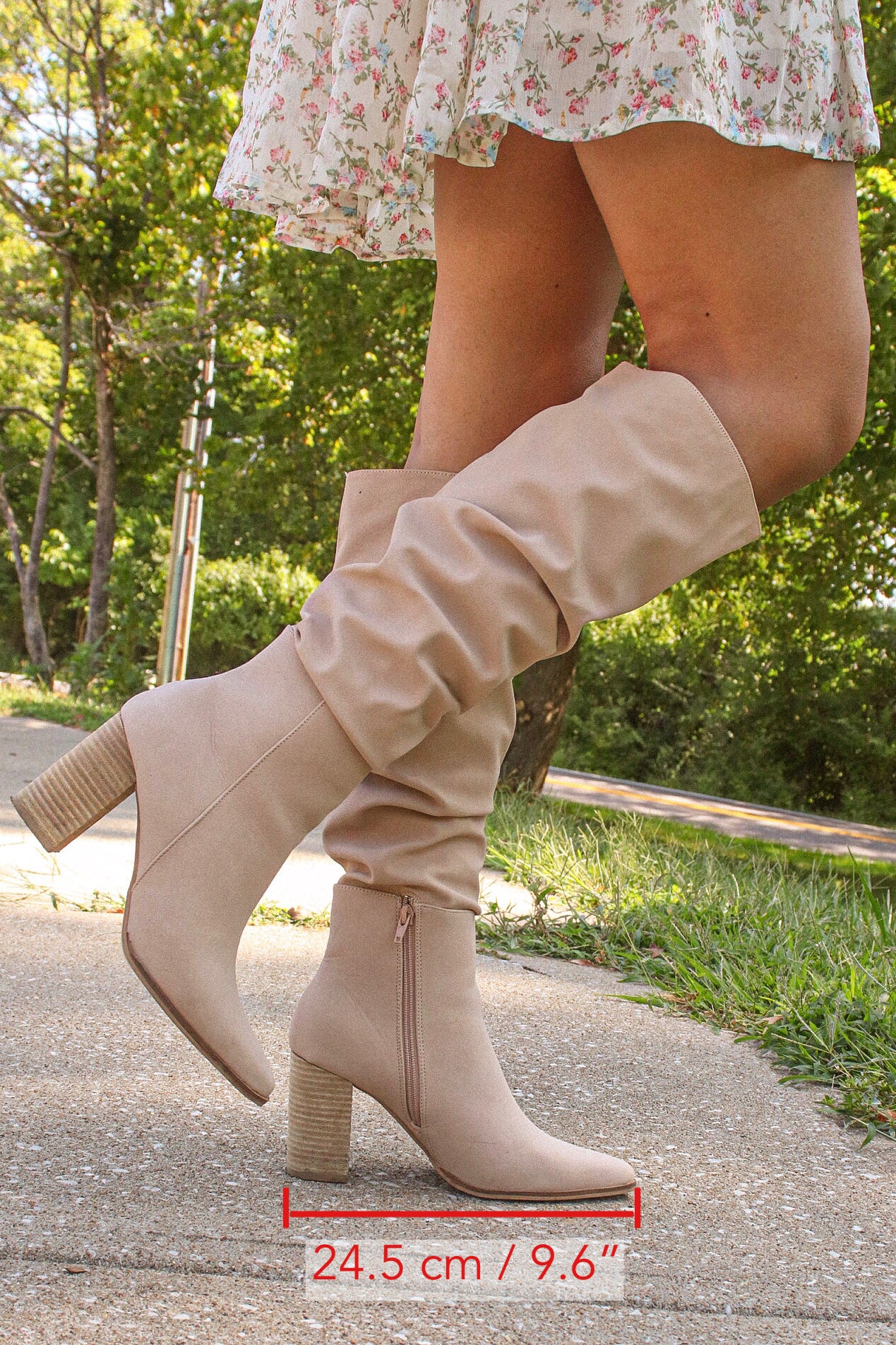 Brietta Slouchy Boots Blush